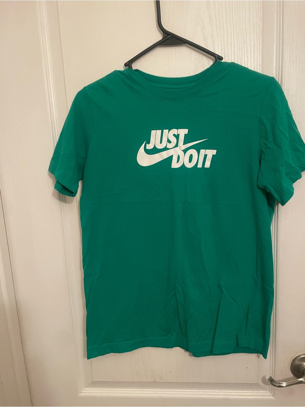 Nike Kids Green Short-Sleeve Tee with White "Just Do It" Logo